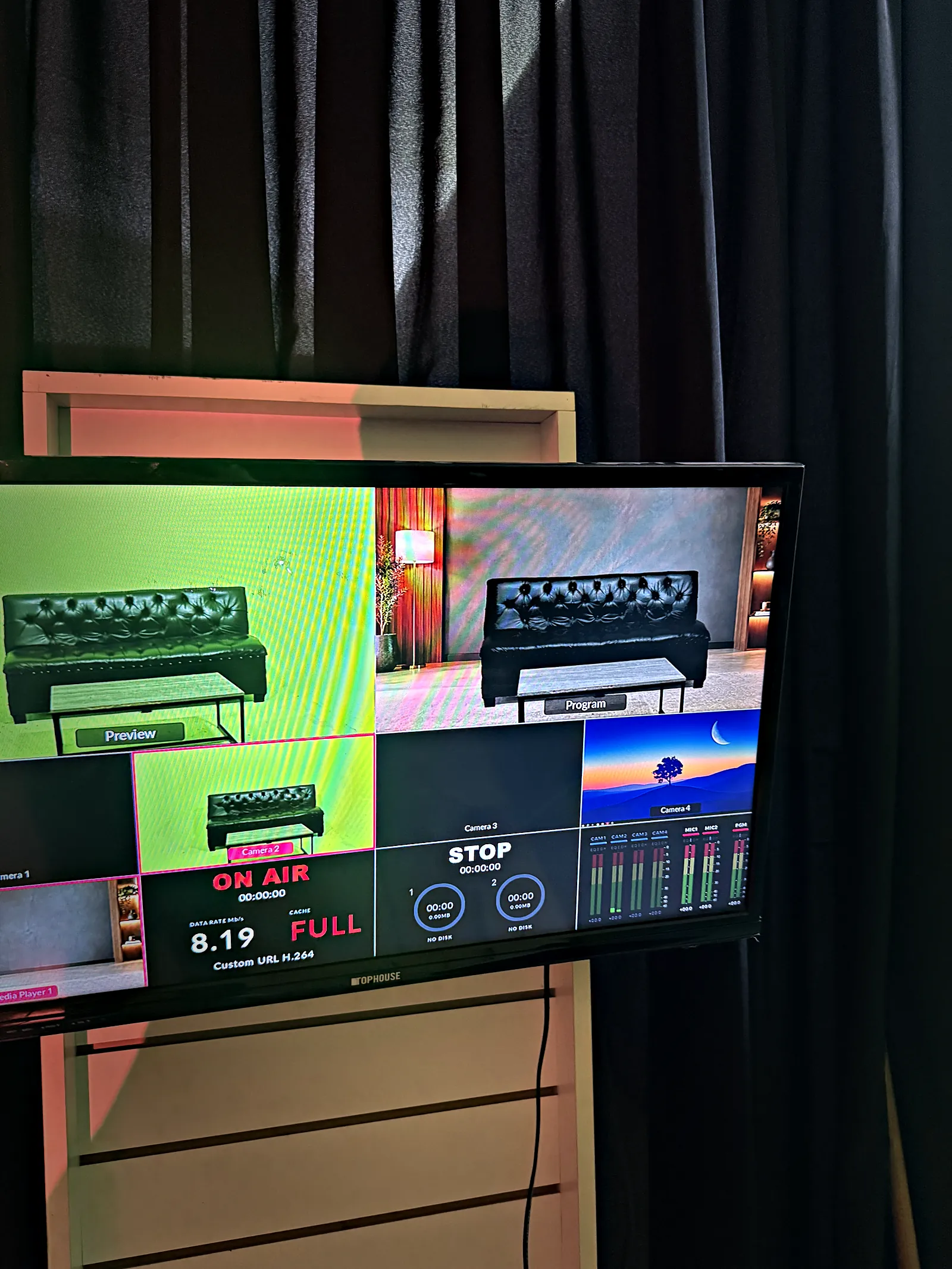 Switcher de transmisión en vivo.